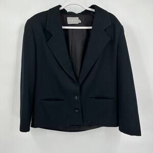 Intuitions Womens Vintage Wool Blazer Size 8 Classic Minimalist Academia Capsule